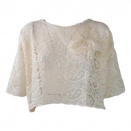 BLUSA BOXY PIZZO + SPILLA SO ALLURE L2022 BUTTER