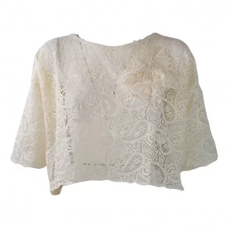 BLUSA BOXY PIZZO + SPILLA SO ALLURE L2022 BUTTER