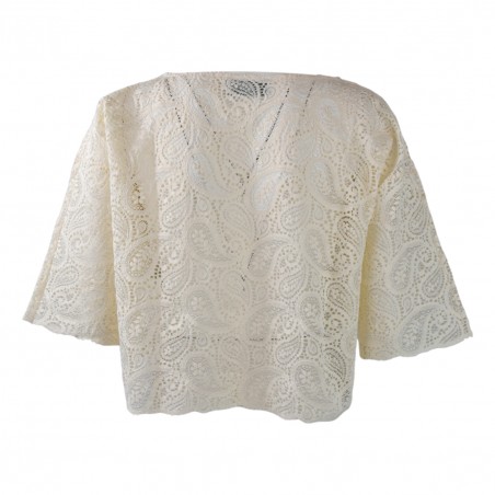 BLUSA BOXY PIZZO + SPILLA SO ALLURE L2022 BUTTER