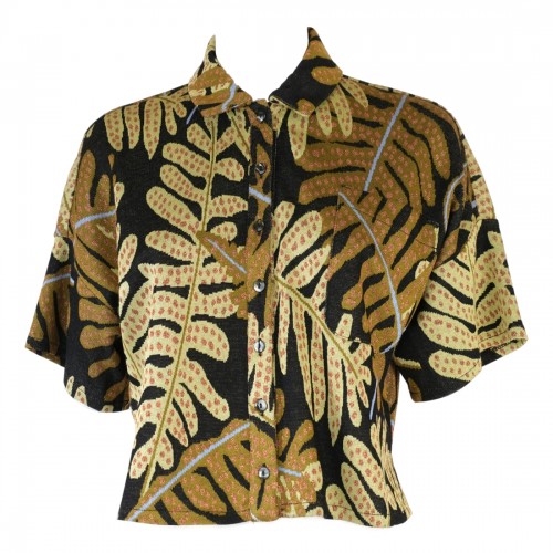 CAMICIA MAROCCO MONSTERA LUCE MAROCCO NERO/VERDE