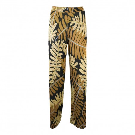 PANTALONE POLINESIA FOGLIA LUCE POLINESIA NERO/VERDE