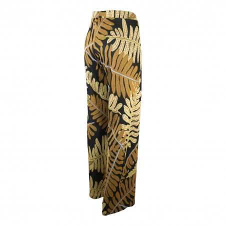 PANTALONE POLINESIA FOGLIA LUCE POLINESIA NERO/VERDE