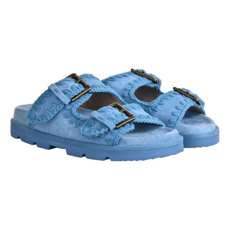 LOW BIO SANDAL TWO BUCKLES MOU MU.SW631000A JEANS