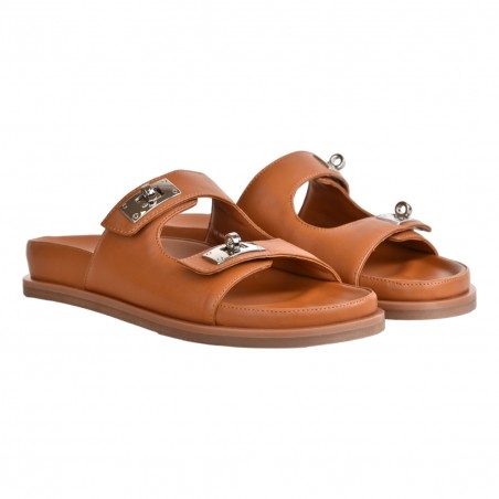 CIABATTA IN PELLE CON ACCESSORI STRATEGIA F65 CUOIO