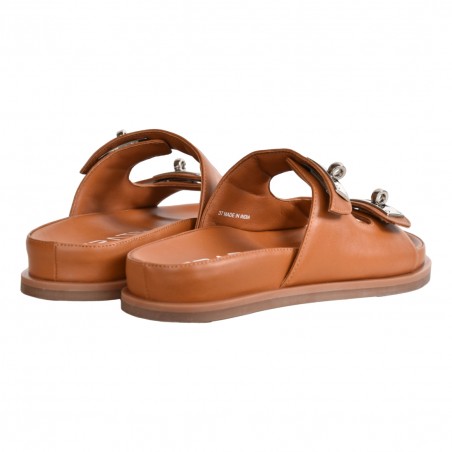 CIABATTA IN PELLE CON ACCESSORI STRATEGIA F65 CUOIO