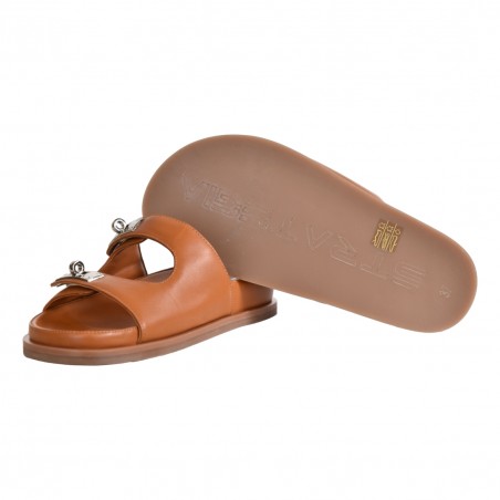CIABATTA IN PELLE CON ACCESSORI STRATEGIA F65 CUOIO