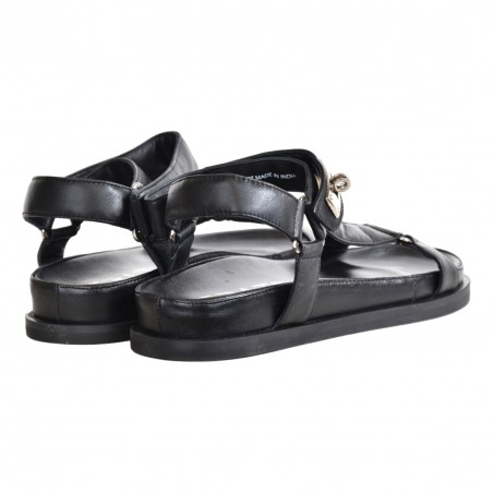 SANDALO IN PELLE STRATEGIA F66 BLACK