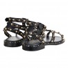 SANDALO BORCHIE DOPPIO CINTURINO ASH PASSION01 BLACK