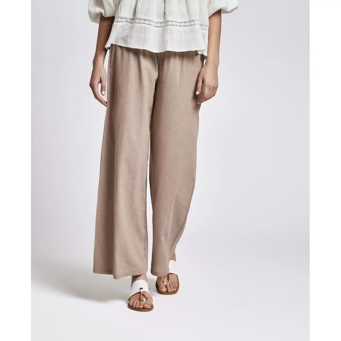 PANTALONE PALAZZO ICONIQUE 024 BEIGE