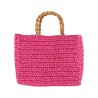 BORSA RETTANGOLARE MEDIA CON MANICI IN BAMBOO CHICA LUNA FUXIA
