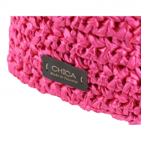 BORSA RETTANGOLARE MEDIA CON MANICI IN BAMBOO CHICA LUNA FUXIA