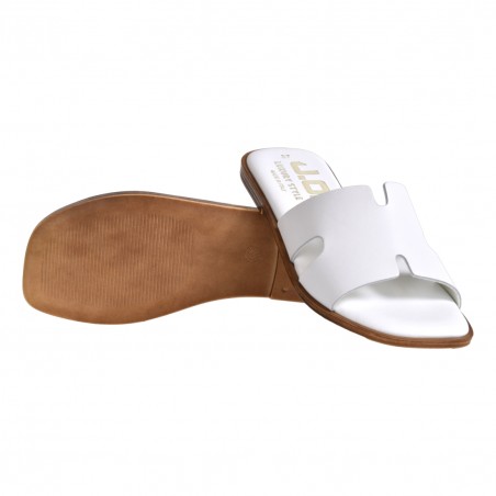 CIABATTA PELLE J.O.LUXURY STYLE 6016 BIANCO