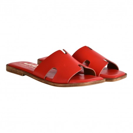 CIABATTA PELLE J.O.LUXURY STYLE 6016 ROSSO