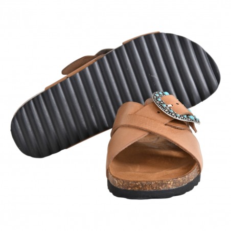 CIABATTA FIBBIA KBR SHOES IBIZA MARRONE