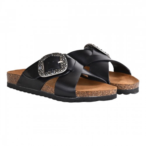 CIABATTA FIBBIA KBR SHOES IBIZA NERO
