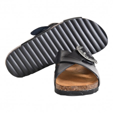 CIABATTA FIBBIA KBR SHOES IBIZA NERO