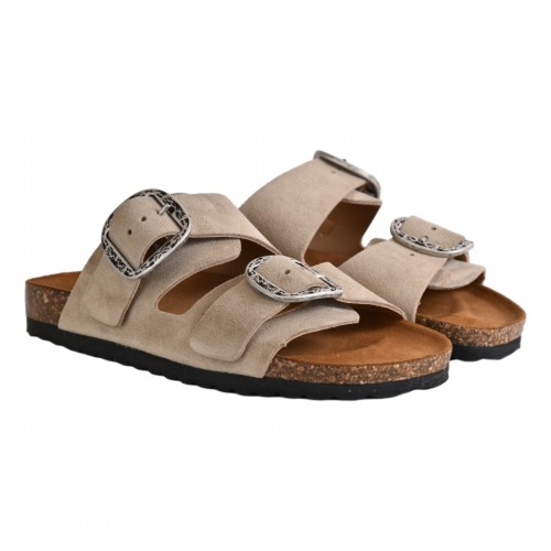 CIABATTA DOPPIA FIBBIA KBR SHOES OSAKA CAPPUCCINO