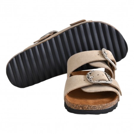 CIABATTA DOPPIA FIBBIA KBR SHOES OSAKA CAPPUCCINO