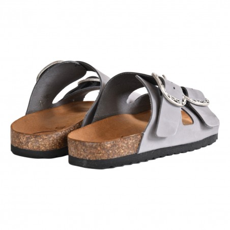 CIABATTA DOPPIA FIBBIA KBR SHOES OSAKA GRIGIO