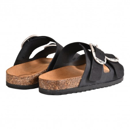CIABATTA DOPPIA FIBBIA KBR SHOES OSAKA NERO