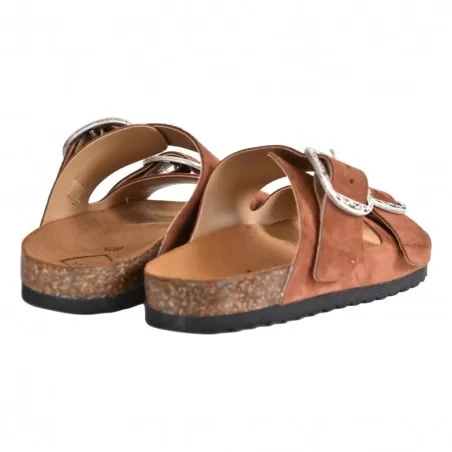 CIABATTA DOPPIA FIBBIA KBR SHOES OSAKA TABACCO