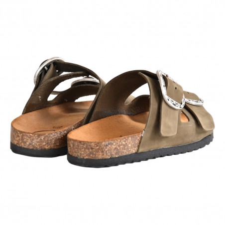 CIABATTA DOPPIA FIBBIA KBR SHOES OSAKA VERDE