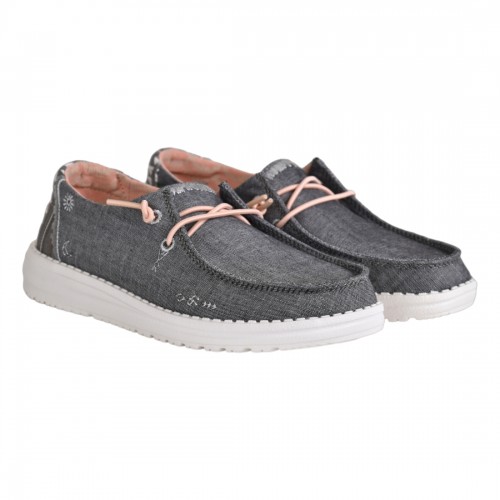 MOCASSINO LACCI IN TESSUTO HEY DUDE WENDYBOHO GREY