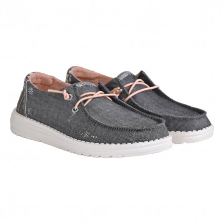 MOCASSINO LACCI IN TESSUTO HEY DUDE WENDYBOHO GREY