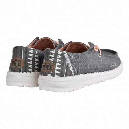 MOCASSINO LACCI IN TESSUTO HEY DUDE WENDYBOHO GREY