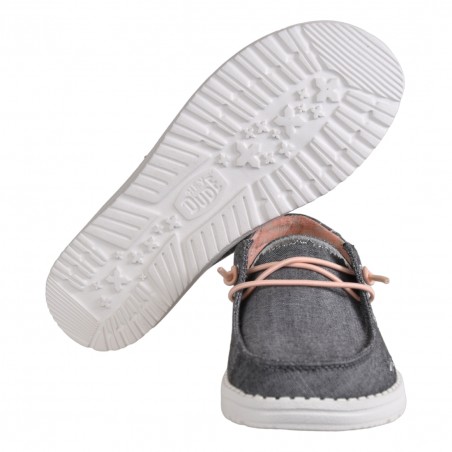 MOCASSINO LACCI IN TESSUTO HEY DUDE WENDYBOHO GREY