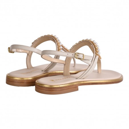 SANDALO MICROCRISTALLI PERLE PAOLA FIORENZA FB1039 COCO
