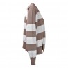MAGLIA V M/L RIGHE SO ALLURE R4028 CAPPUCCINO