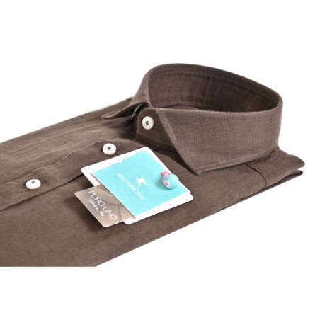 CAMICIA CLASSICA IN LINO BASTONCINO B050.164 09