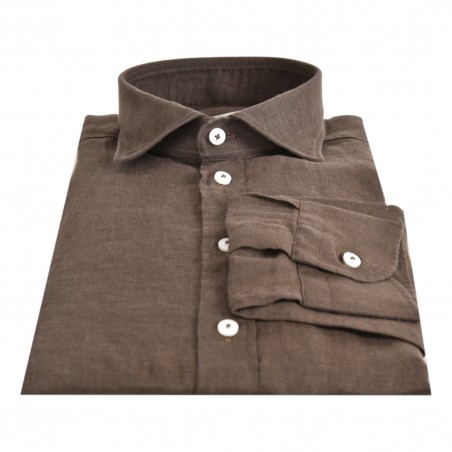 CAMICIA CLASSICA IN LINO BASTONCINO B050.164 09
