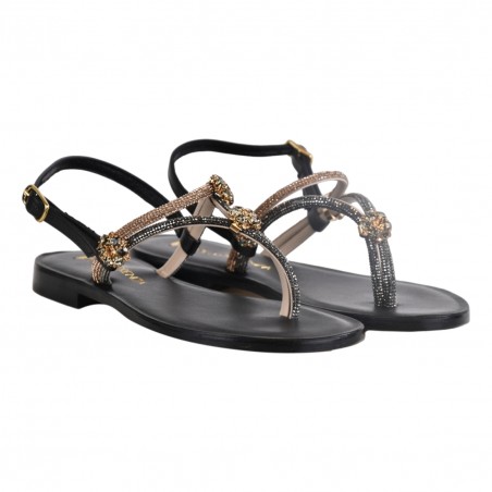 SANDALO MICROCRISTALLI PAOLA FIORENZA SS2466 AMBRA/NERO