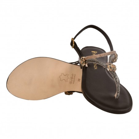 SANDALO MICROCRISTALLI PAOLA FIORENZA SS2466 AMBRA/NERO