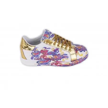 SNEAKERS SNAKE LEATHER / RISE 22YA-1210 ORO