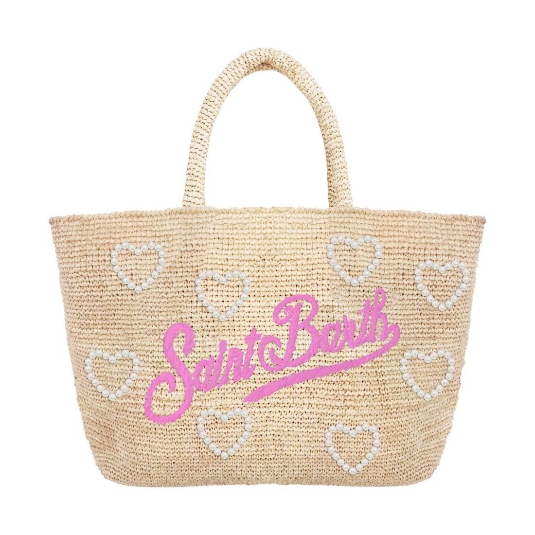 RAFFIA BEACH MID PEARL HEART 1121 EMB MC2 SAINT BARTH RAFB002 00383F