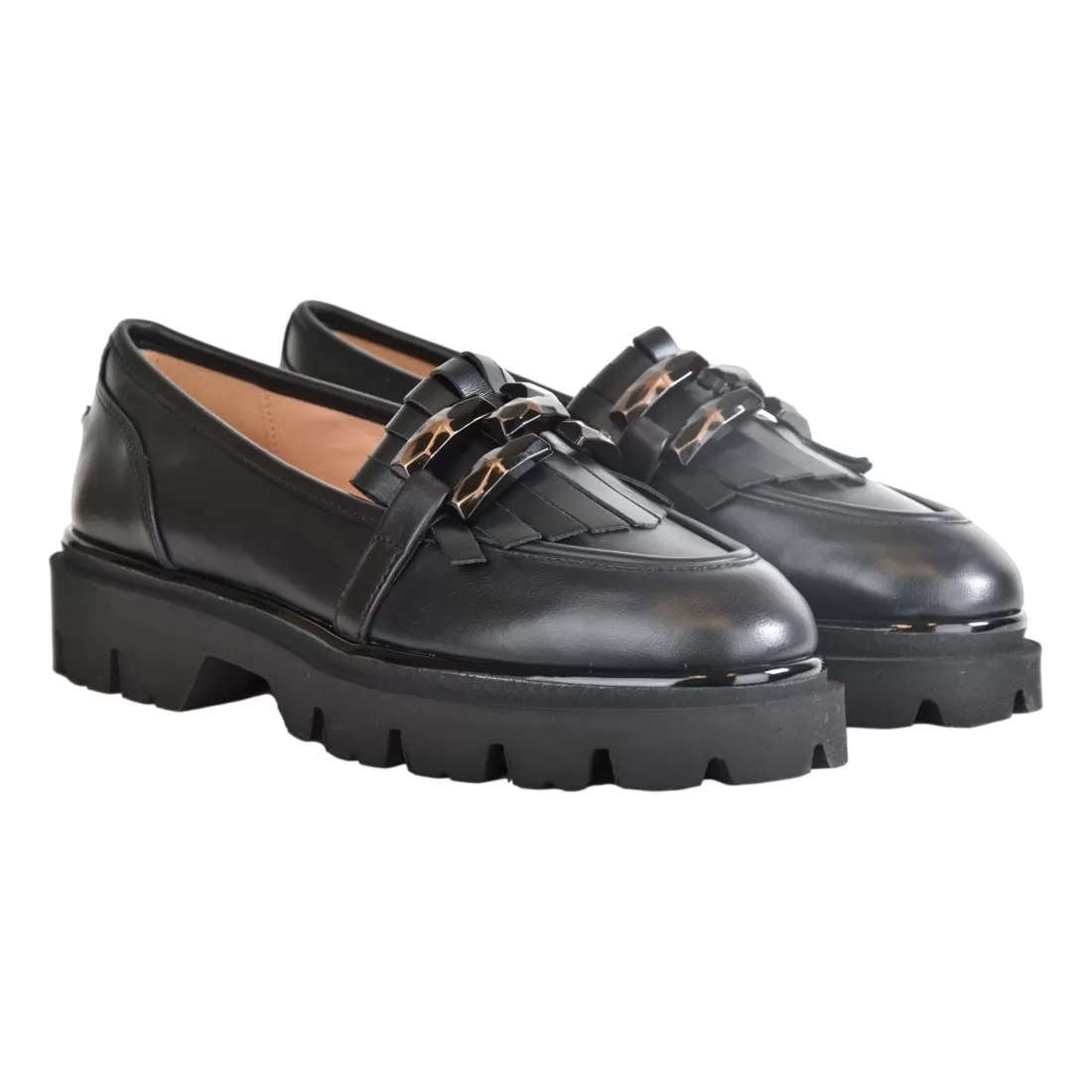 MOCASSINO CON FRANGIA LA PARIGINA A231-60-R NERO