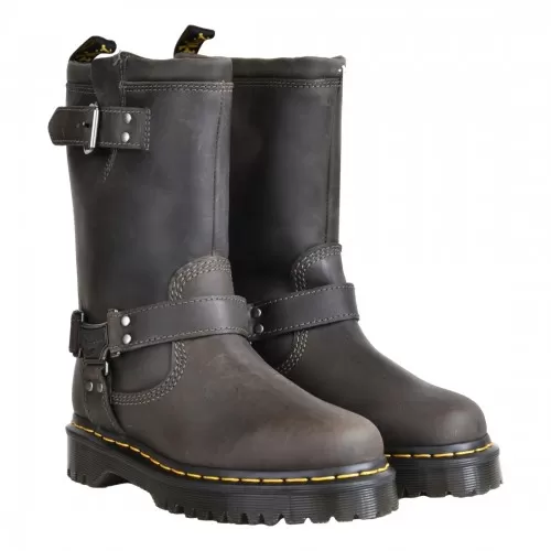 BIKER PELLE DR. MARTENS ANISTONE-HI CHARCOAL