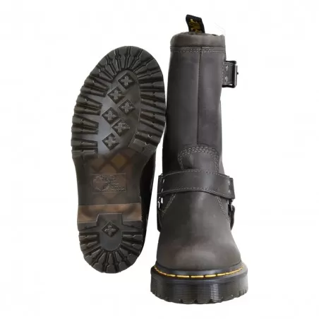 BIKER PELLE DR. MARTENS ANISTONE-HI CHARCOAL