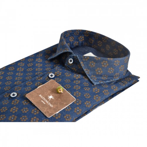 CAMICIA A FIORI BASTONCINO B4104.164 01