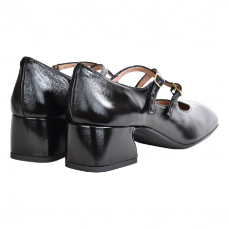 DECOLLETE DOPPIO CINTURINO LA PARIGINA D6402-M NERO