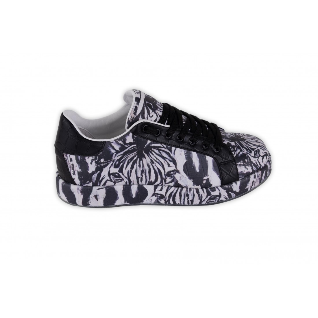 SNEAKERS CROCODILE LEATHER / RISE 22YA-1219 NERO