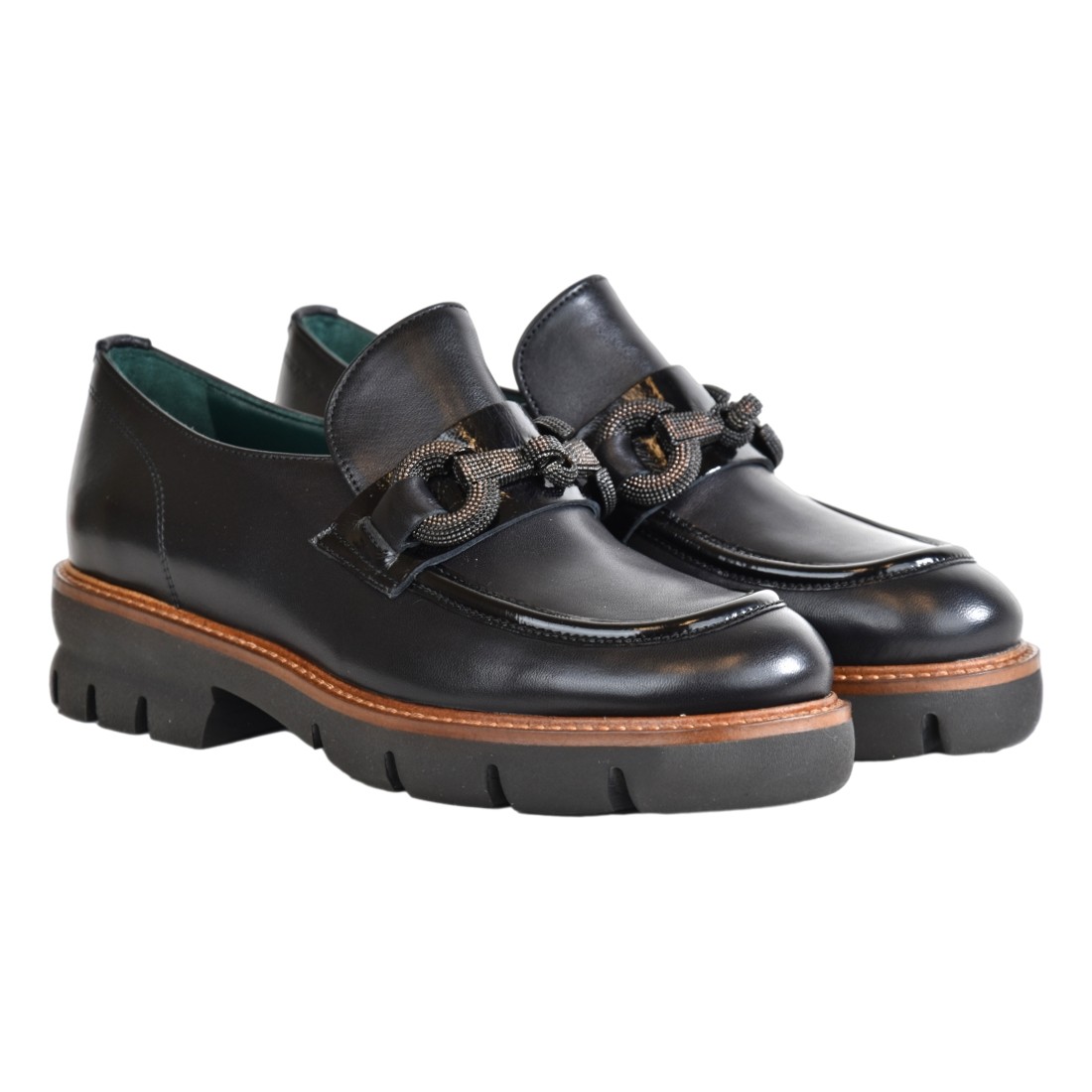 MOCASSINO IN PELLE CON MORSETTO LA PARIGINA 324/435/24 NERO