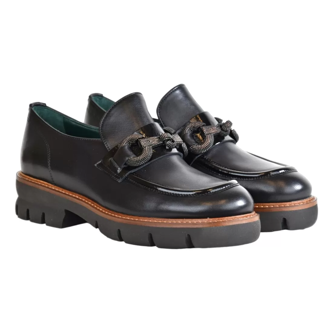 MOCASSINO IN PELLE CON MORSETTO LA PARIGINA 324/435/24 NERO
