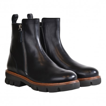 STIVALETTO IN PELLE CON ZIP LA PARIGINA 374/435/24 NERO