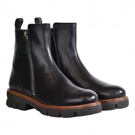 STIVALETTO IN PELLE CON ZIP LA PARIGINA 374/435/24 NERO