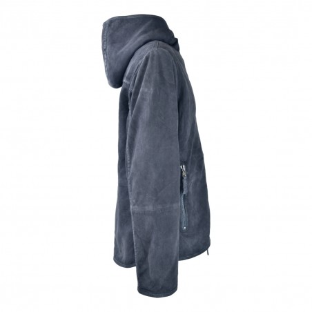 MAN GOAT SUEDE LEATHER JACKET BULLY 5625 BLU/MORO