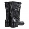 STIVALETTO BIKER ZIP E FIBBIE STRATEGIA A5738 NERO